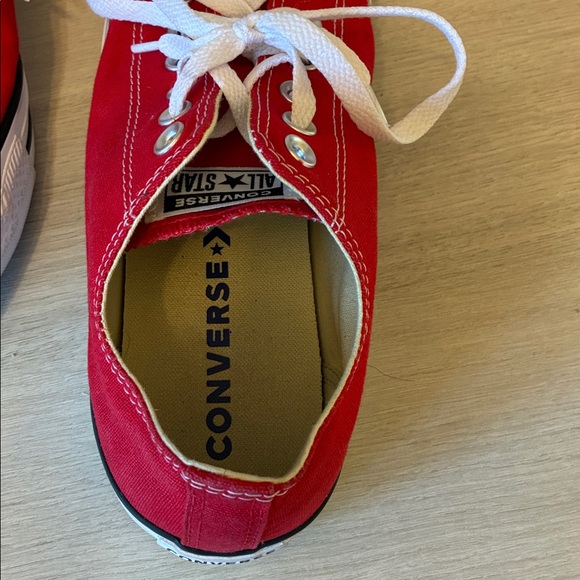 Converse Bright Red and white in size 8.5 men 10.5 women - Picture 3 of 5